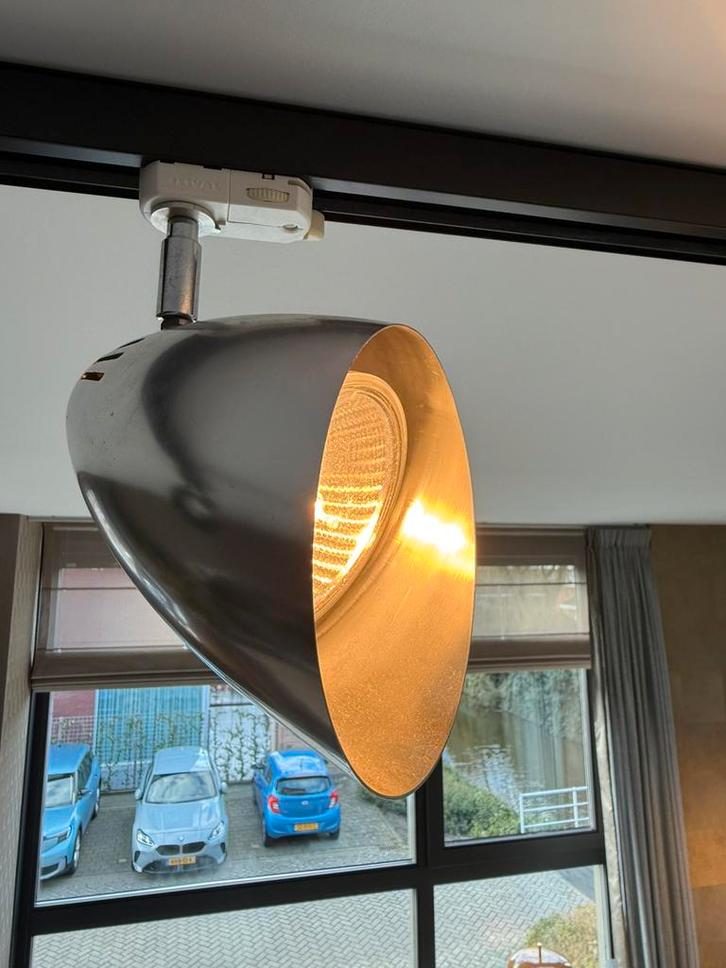 Retro rail spot, Huis en Inrichting, Lampen | Spots, Zo goed als nieuw, Metaal of Aluminium, Halogeen, Ophalen of Verzenden