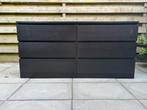 Zwarte ladekast met 6 lades (IKEA MALM), Ophalen, Gebruikt, 5 laden of meer, 150 tot 200 cm