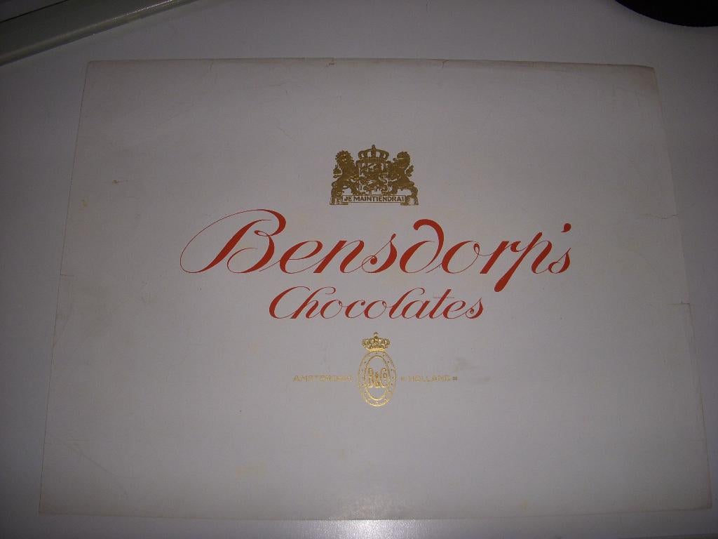 ZEER oud groot etiket Bensdorp's chocolates Amsterdam, Ophalen of Verzenden, Gebruikt, Verpakking
