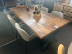 Mangohouten eettafel met stalen poten - 240x100 cm, Ophalen, Nieuw