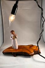 Houten Lamp met Houtschijf & Waxinelichtje, Nieuw, Ophalen of Verzenden, Landelijk, Minder dan 50 cm