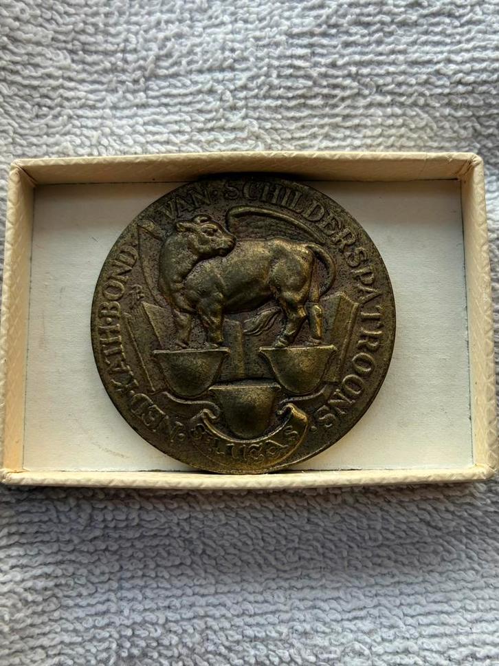 penning van de Katholieke Bond van Schilderspatroons., Postzegels en Munten, Penningen en Medailles, Brons, Ophalen of Verzenden