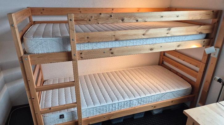 Grenen stapelbed 80x200 cm, Kinderen en Baby's, Kinderkamer | Stapelbedden en Hoogslapers, Gebruikt, Stapelbed, Ophalen