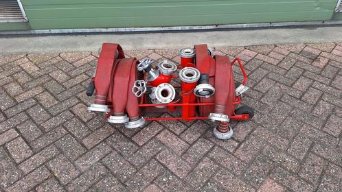 set brandweer slangen , T stuk , spuitlans, Tuin en Terras, Tuinslangen, Gebruikt, Tuinslang, Ophalen