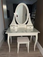 Toilettafel/beautytafel/beautydesk wit + wit krukje, Huis en Inrichting, Ophalen, Gebruikt, 50 tot 100 cm, Minder dan 100 cm