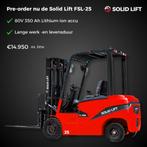 Pre-order nu | Heftruck 2500 kg | Scherpste prijs van NL!, Heftruck, Ophalen of Verzenden, Solid Lift, Elektrisch