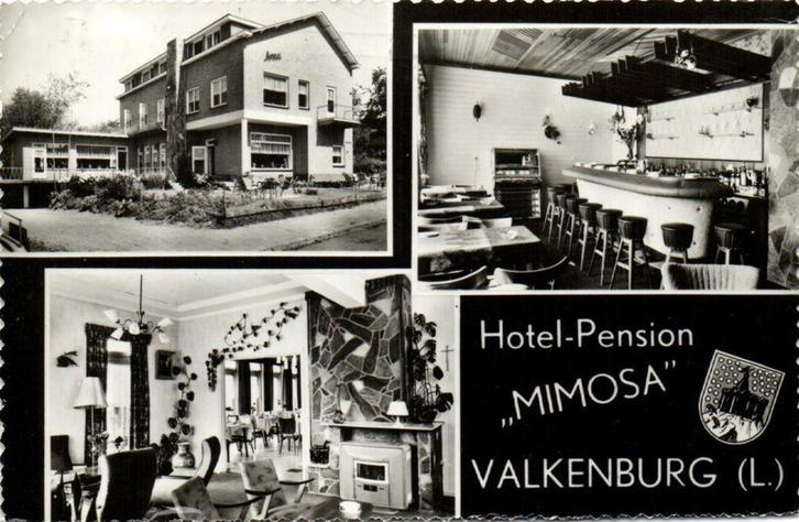 Hotel-Pension Mimosa Valkenburg [L.] - 3 afb. - 1966 gelopen, Verzamelen, Ansichtkaarten | Nederland, Gelopen, Limburg, 1960 tot 1980