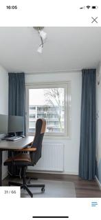 Blauw grijze gordijnen, Huis en Inrichting, Ophalen, Zo goed als nieuw, Blauw, 200 cm of meer
