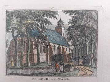 139 / De kerk in 't Waal . Gekleurde gravure uit de 18e eeuw beschikbaar voor biedingen