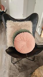 Zwarte leren vlinderstoel (excl. kussens), Huis en Inrichting, Stoelen, Ophalen