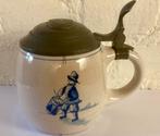 Antieke bierpul met tinnen deksel. Gouda. Holland., Antiek en Kunst, Antiek | Keramiek en Aardewerk, Ophalen of Verzenden