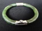 Jade, jadeiet (jadeite) armband met zilveren onderdelen, Verzenden, Zilver, Armband, Met edelsteen