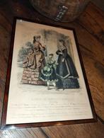 Mooie oude brocante antieke lijst Frankrijk 3 vrouwen, Antiek en Kunst, Kunst | Tekeningen en Foto's, Ophalen of Verzenden