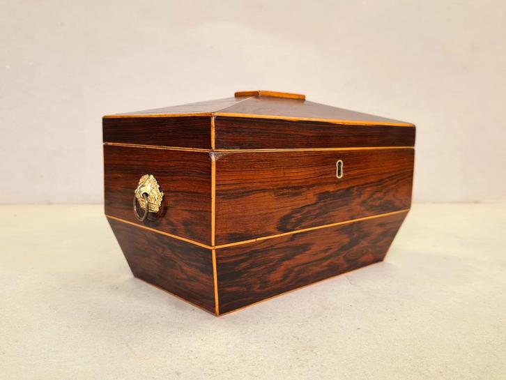 Theekist, Tea caddy, Empire, Palissander, 1820-1830, Antiek en Kunst, Antiek | Overige Antiek, Ophalen of Verzenden