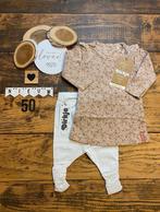 Baby girl dirkje setje jurkje beige leggging wit maat 50, Kinderen en Baby's, Babykleding | Maat 50, Ophalen of Verzenden, Nieuw