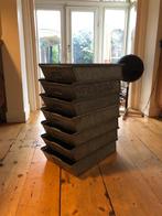 7 Schafer stapelbare stalen magazijnbakken, Huis en Inrichting, Woonaccessoires | Kisten, Ophalen, Minder dan 50 cm, Gebruikt