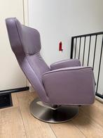 Leolux Ottana Plus relax fauteuil Lila Leder, Ophalen, 75 tot 100 cm, Zo goed als nieuw, Leolux