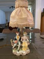 Capodimonte Porseleinen Lamp met Romantisch Tafereel, Ophalen of Verzenden
