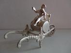 Miniatuur zilver EK63 kruiwagen man vat zilveren miniaturen, Antiek en Kunst, Verzenden, Zilver