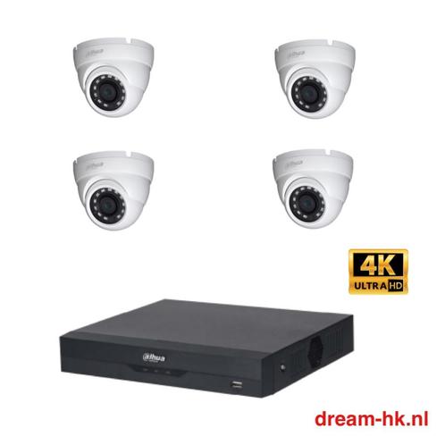 8MP Dahua WizSense beveiligingscamera set/4CH DVR+4x camera, Audio, Tv en Foto, Videobewaking, Nieuw, Buitencamera, Ophalen of Verzenden