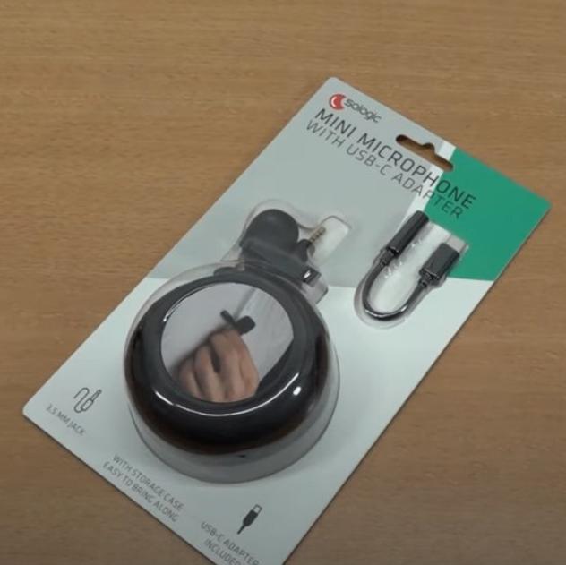 Mini interview microfoon met USB-c adapter en opbergcase, Telecommunicatie, Mobiele telefoons | Toebehoren en Onderdelen, Nieuw