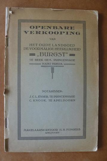 Openbare verkoping. Landgoed Burgst. Prinsenbeek. Breda.1931 beschikbaar voor biedingen