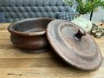 Grote Houten Tabakspot met Deksel – 40 cm Diameter, Ophalen of Verzenden, Gebruikt, Tabaksdoos of Verpakking