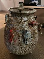 Prachtige vaas met vogeltjes, Huis en Inrichting, Woonaccessoires | Vazen, Ophalen, Gebruikt, Overige kleuren, Aardewerk of Porselein