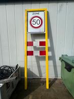 Verkeersbord 50 Jaar - Bebouwde kom - Abraham & Sarah, Hobby en Vrije tijd, Feestartikelen | Verhuur, Ophalen, Gebruikt, Verjaardag