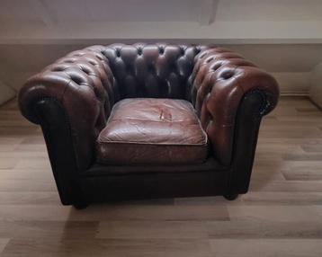 Chesterfield fauteuil bruin beschikbaar voor biedingen