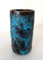 Keramiek vaas met turquoise bruisglazuur Groeneveldt 1511-k, Ophalen of Verzenden
