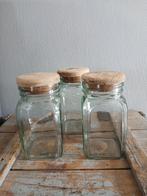 glazen voorraadpotten - 3 glazen potten, Huis en Inrichting, Verzenden, Zo goed als nieuw, Glas, Pot, Bus of Blik