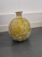 Goud/witte bloemenvaas tot 8-11, Ophalen, Overige kleuren, Aardewerk of Porselein, Zo goed als nieuw