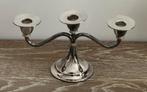 Verzilverde 3 armige kandelaar, Ophalen of Verzenden, Zilver