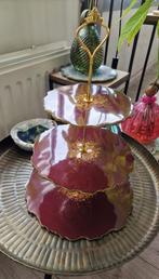 Epoxy etagere plateau bordeaux (wijnrood) and gold, Ophalen of Verzenden, Nieuw