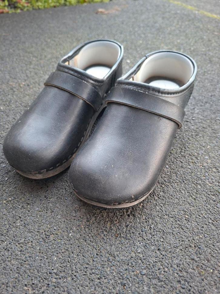 Leren klompen met houten zool - Maat 31, Tuin en Terras, Werkkleding, Gebruikt, Kinderen, Schoenen, Ophalen of Verzenden