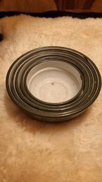 Nestje van 5 donkergroene emaille schaaltjes, Ophalen of Verzenden