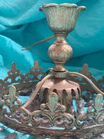 Antieke kleine kroonluchter, geslepen glaspegels, Ophalen