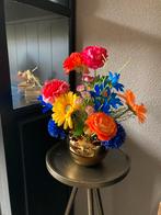 Prachtige Zijden bloemen in Tulpenvaas Goud Zijde, Huis en Inrichting, Ophalen of Verzenden, Nieuw