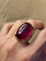 Grote mooie robijn in ring (maat 19), Sieraden, Tassen en Uiterlijk, Ringen, Ophalen of Verzenden, Nieuw, 19 tot 20, Zilver
