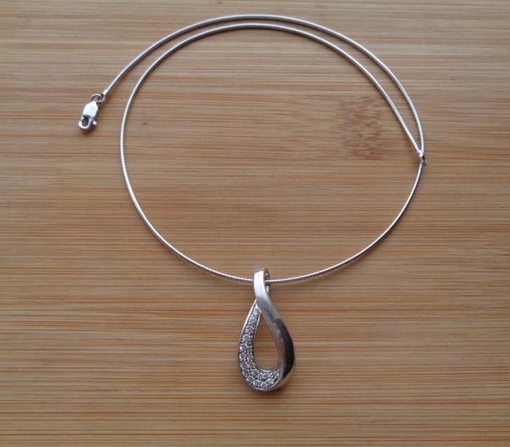 zilveren koordketting met mooie hanger [653], Sieraden, Tassen en Uiterlijk, Kettingen, Zo goed als nieuw, Zilver, Zilver, Met hanger