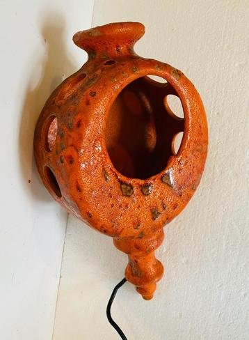 Oranje keramiek wandlamp , West Germany beschikbaar voor biedingen