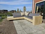 Steigerhout zwevend lounge hoekbank GRATIS HOCKER, Verzenden, Nieuw, Overige materialen