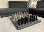 Diga Colmore Luxe schaakbord zwart/zilver 38x38 cm Nieuw, Ophalen of Verzenden, Nieuw
