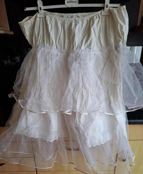 Vintage petticoat maat M, Kleding | Dames, Rokken, Gedragen, Maat 38/40 (M), Wit, Onder de knie, Ophalen of Verzenden
