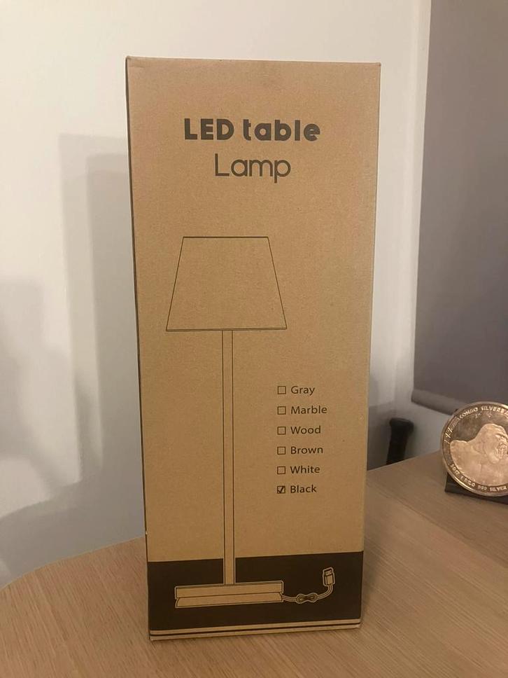 Led lamp 2x zwart, Huis en Inrichting, Lampen | Tafellampen, Nieuw, Minder dan 50 cm, Metaal, Ophalen of Verzenden