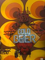 Vintage Neon Reclamebord “Cold Beer” – Bulldog Design, Ophalen of Verzenden, Gebruikt, Reclamebord