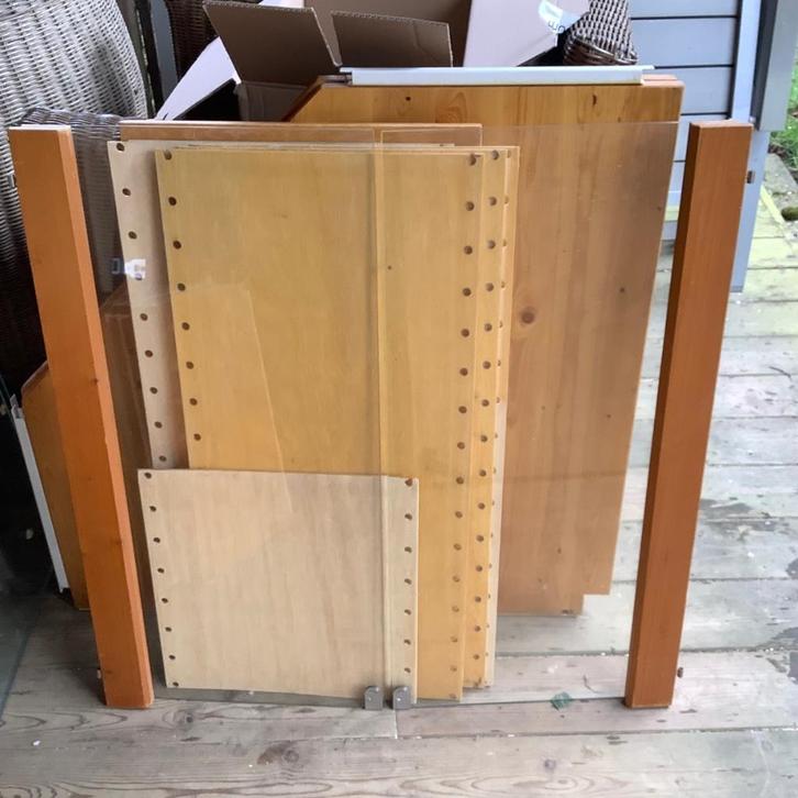 Lundia glazen deurtjes, schappen en meer., Huis en Inrichting, Kasten | Stellingkasten, Gebruikt, Ophalen