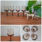 Trendy vintage retro rookglas servies wijnglazen, Verzenden, Nieuw, Overige typen