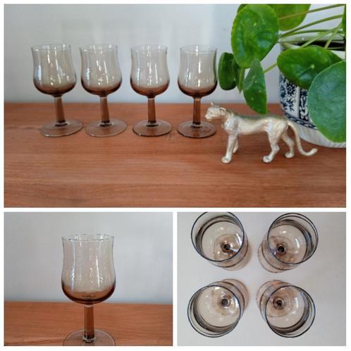 Trendy vintage retro rookglas servies wijnglazen, Verzamelen, Glas en Borrelglaasjes, Nieuw, Overige typen, Verzenden